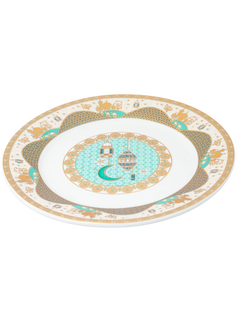Liying 6Pcs Ramadan Dinner Plate Set 25*25CM (B) for Ceramic Serving Display Decoration, Ramadan Decorations for Table, Dinner Tray, Ramadan Serving Plate, Display Holder Decor Ornament Plate