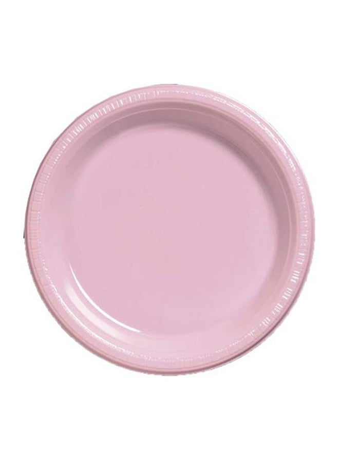 20-Piece Plastic Dinner Plate Pink
