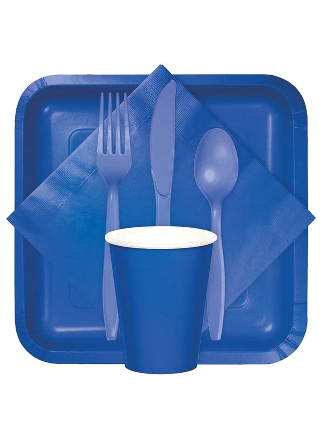 18-Piece Printed Paper Dinner Plate Blue 8.75inch