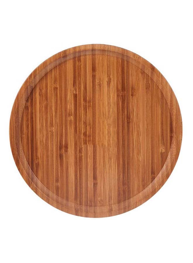 Wooden Round Plate Brown 2.5x30x30centimeter