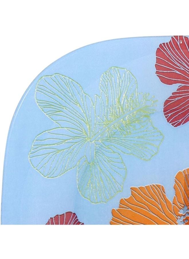 6-Piece Value Pack Hibiscus Dessert Plate Set Blue/Red/Orange 18cm