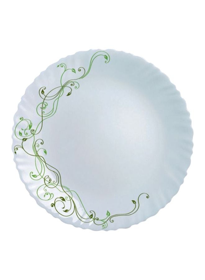 6-Piece Carissa Dessert Plate White/Green 19cm