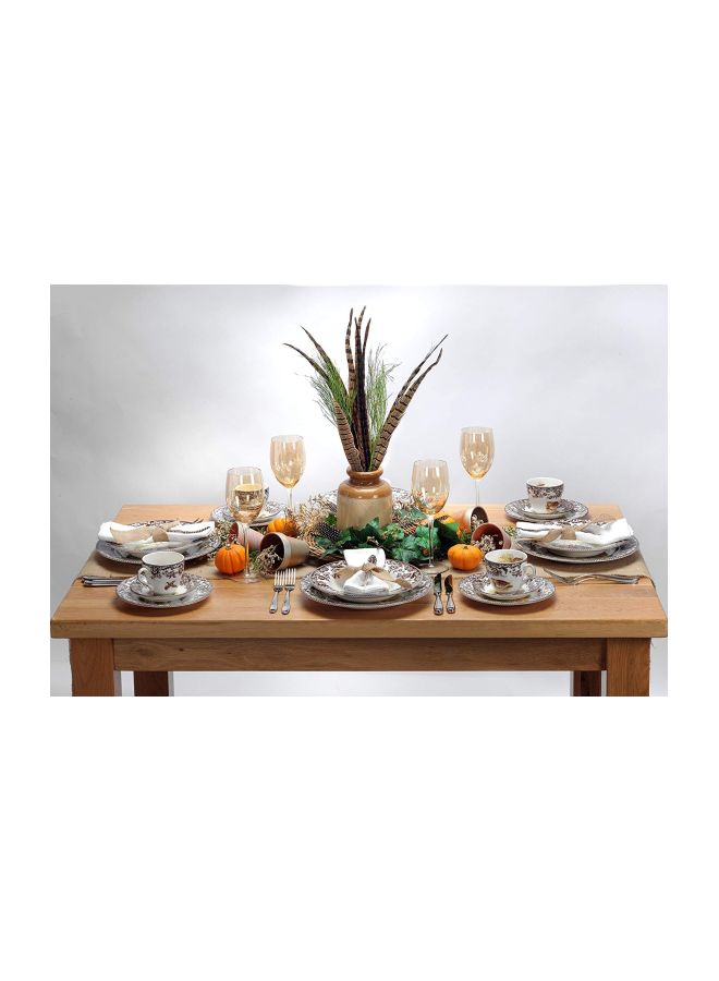 Woodland Hunting Dogs Printed Salad Plate White/Brown/Green 8inch
