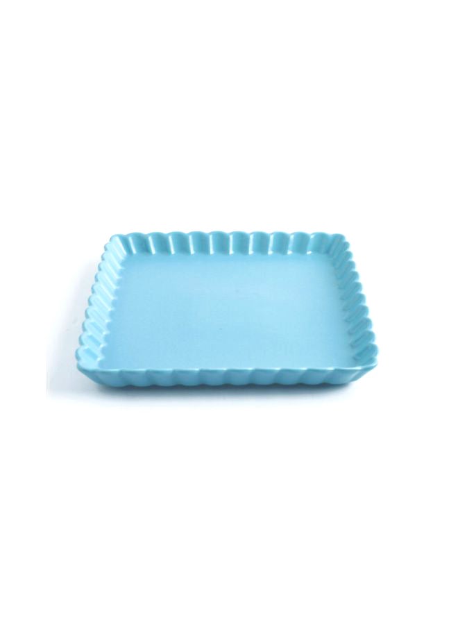 Chrysanthemum Square Pizza Plate Blue 10inch