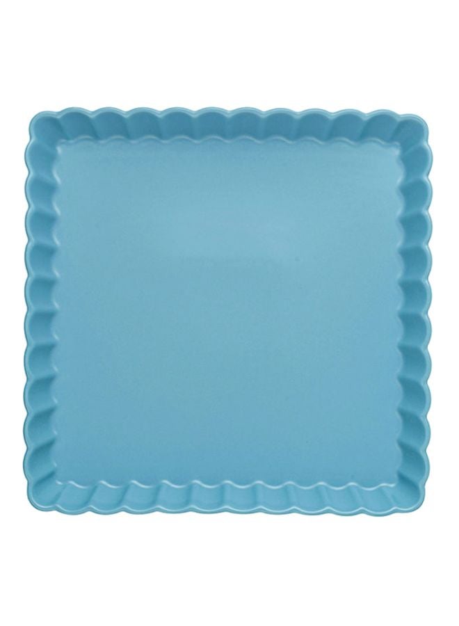 Chrysanthemum Square Pizza Plate Blue 10inch