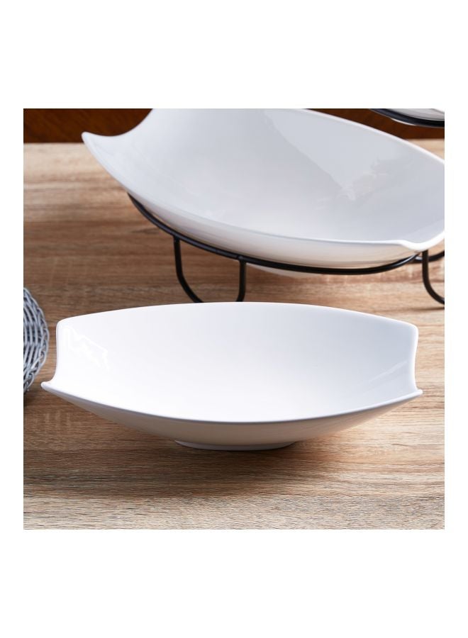 4-In-1 Platter Set With Stand White/Black