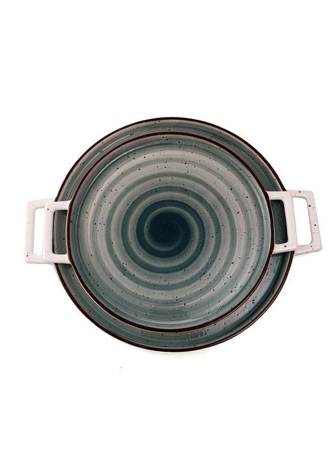 Color Glaze Porcelain Pizza Plate 32.5x26.5 cm,Green