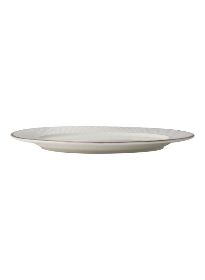 Eclat Ceramic Oval Platter White/Gold 34x34centimeter