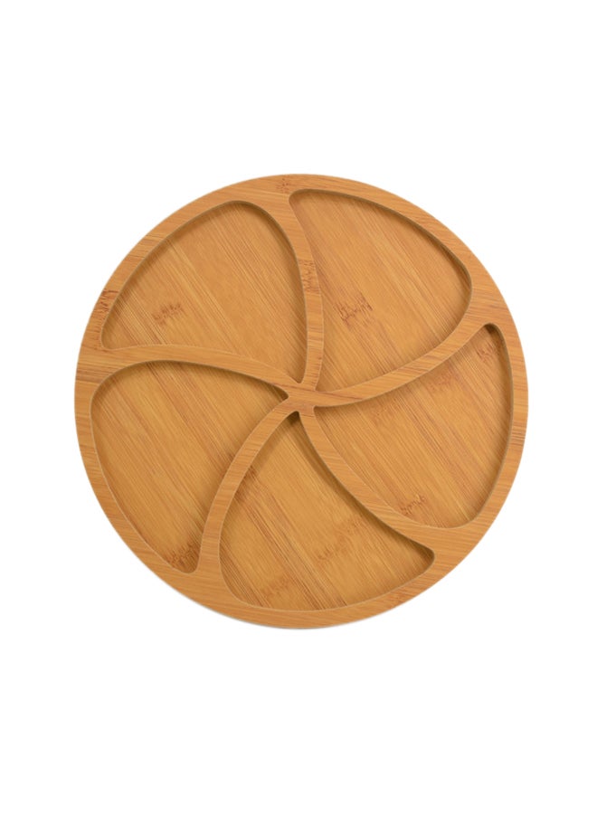 5 Division Serving Plate Brown 30x30cm