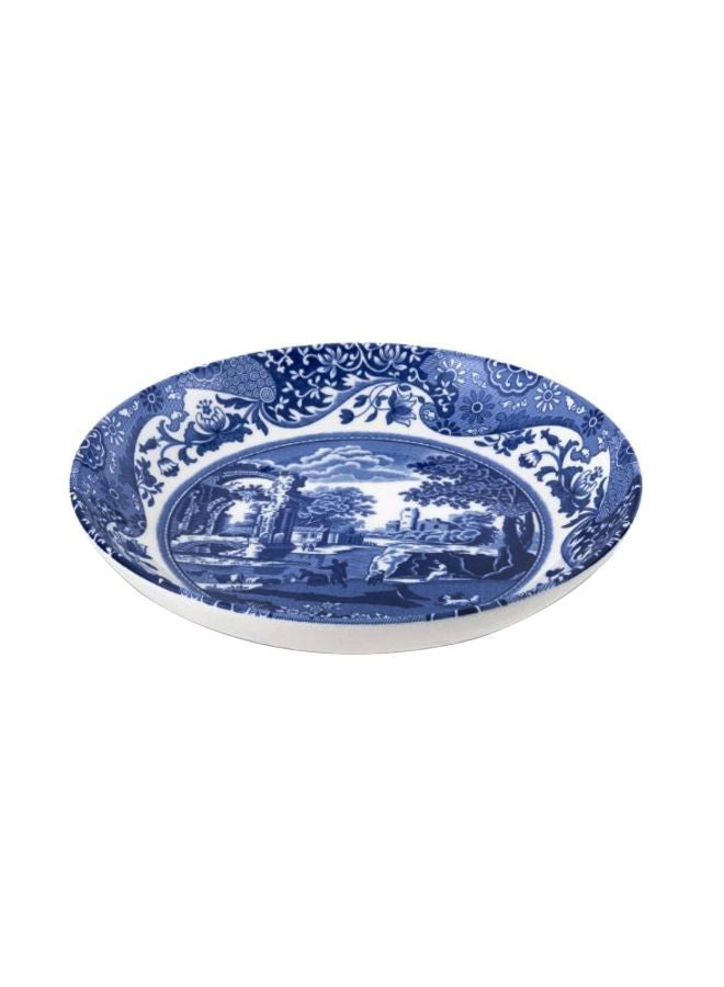4-Piece Italian Pasta Bowl Set Blue/White 9inch