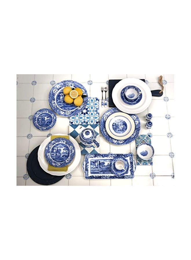 4-Piece Italian Pasta Bowl Set Blue/White 9inch