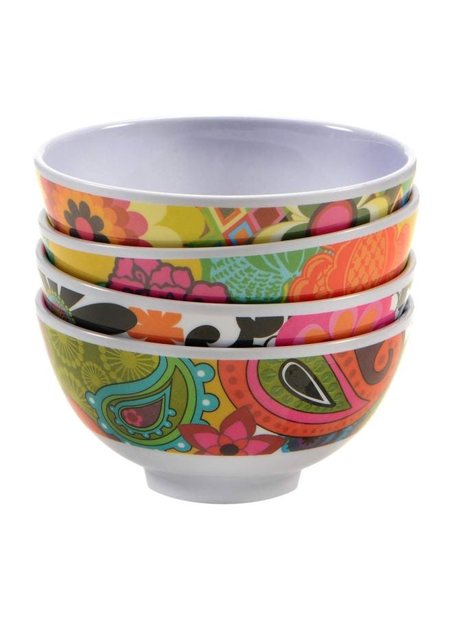 4-Piece Melamine Mini Bowl Set Green/Red/Black 4inch