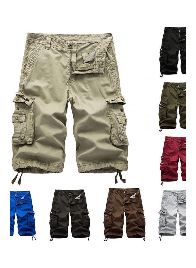 Casual Summer Multi-Pockets Shorts Green