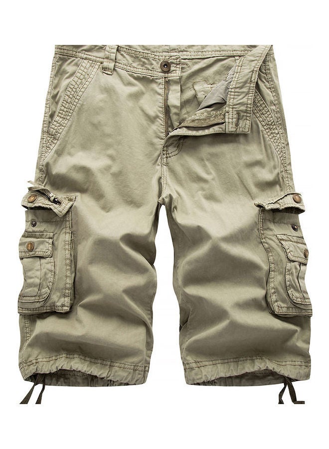 Casual Summer Multi-Pockets Shorts Green