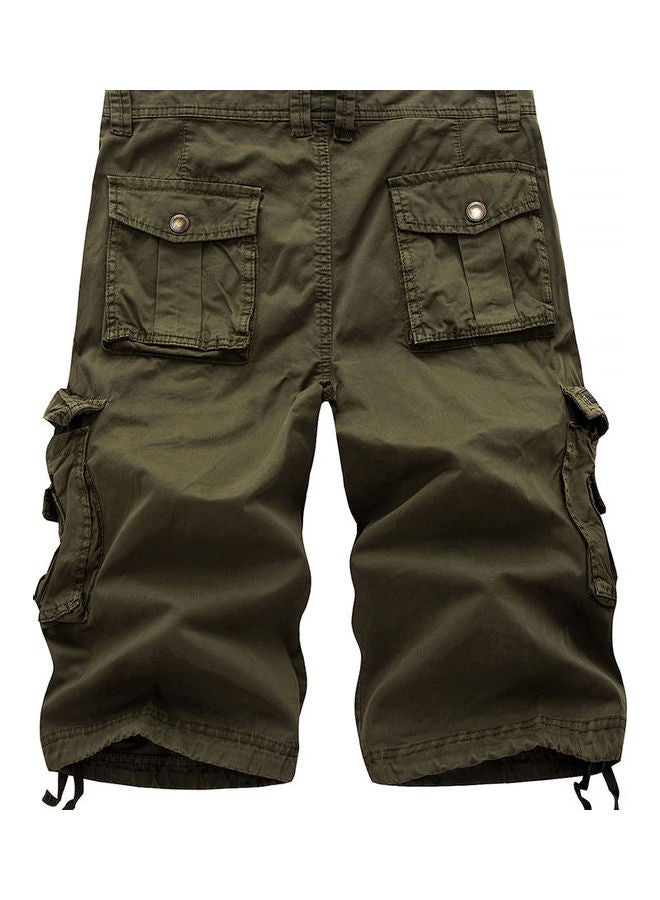 Casual Summer Multi-Pockets Shorts Green