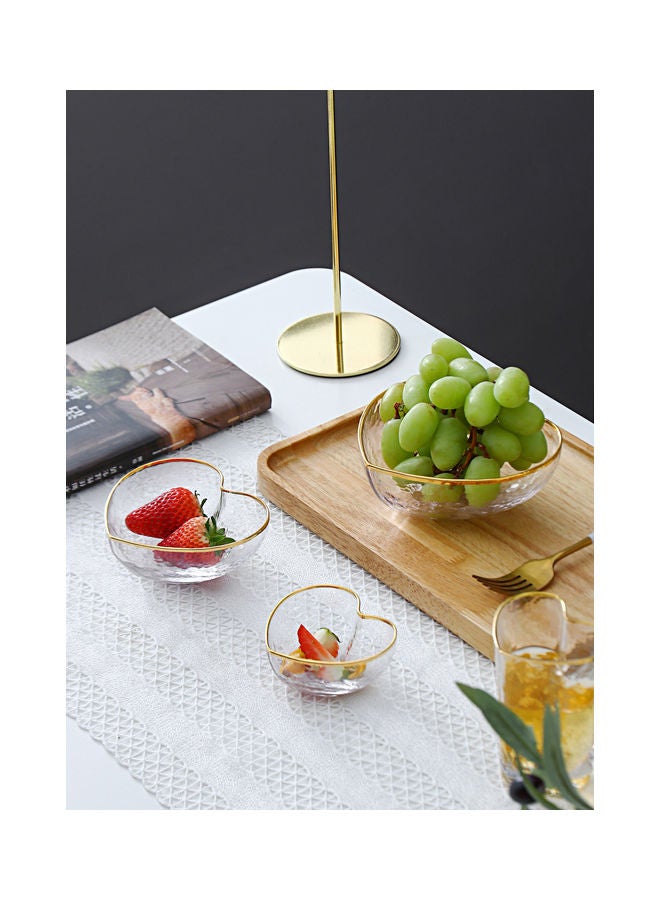 3-Piece Love Shaped Glass Bowl Clear 14.7 X 14.7 X 5.5cm