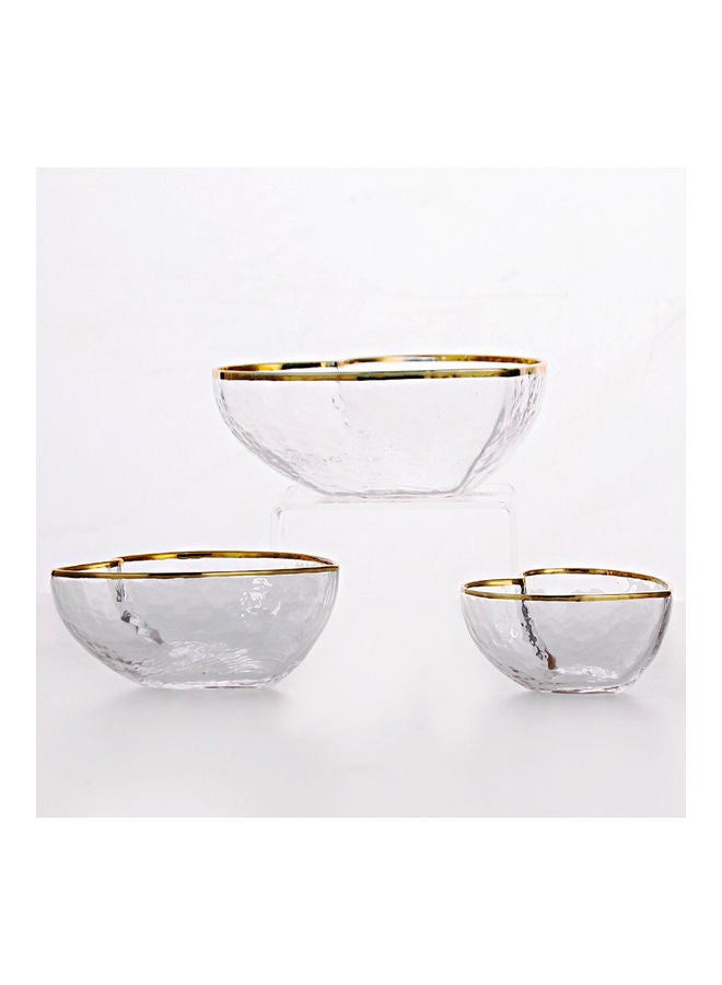 3-Piece Love Shaped Glass Bowl Clear 14.7 X 14.7 X 5.5cm