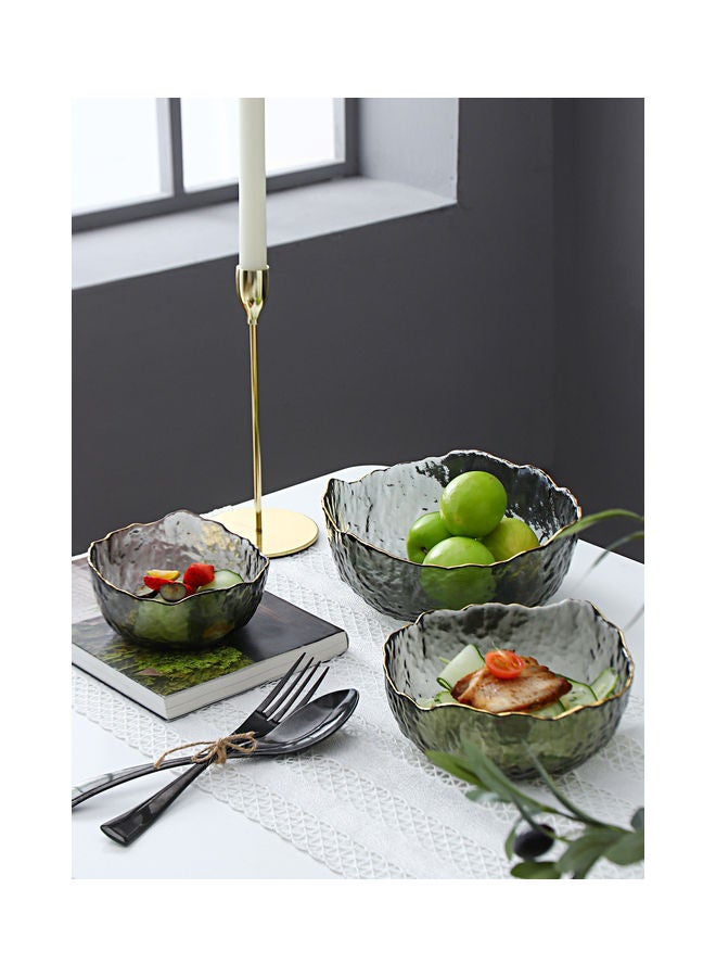 3-Piece Fruit Salad Glass Bowl Assorted 29.5x21.5x29.5cm