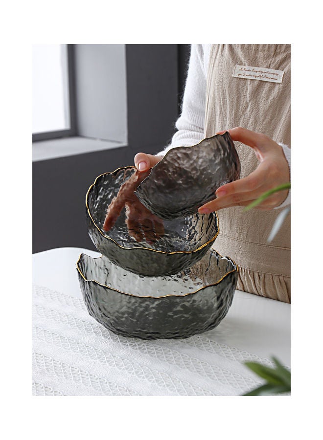 3-Piece Fruit Salad Glass Bowl Assorted 29.5x21.5x29.5cm