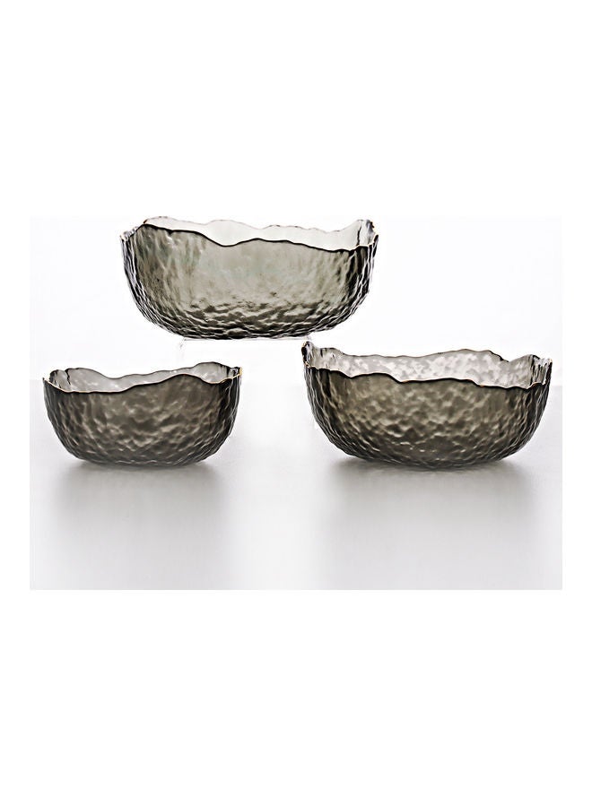3-Piece Fruit Salad Glass Bowl Assorted 29.5x21.5x29.5cm