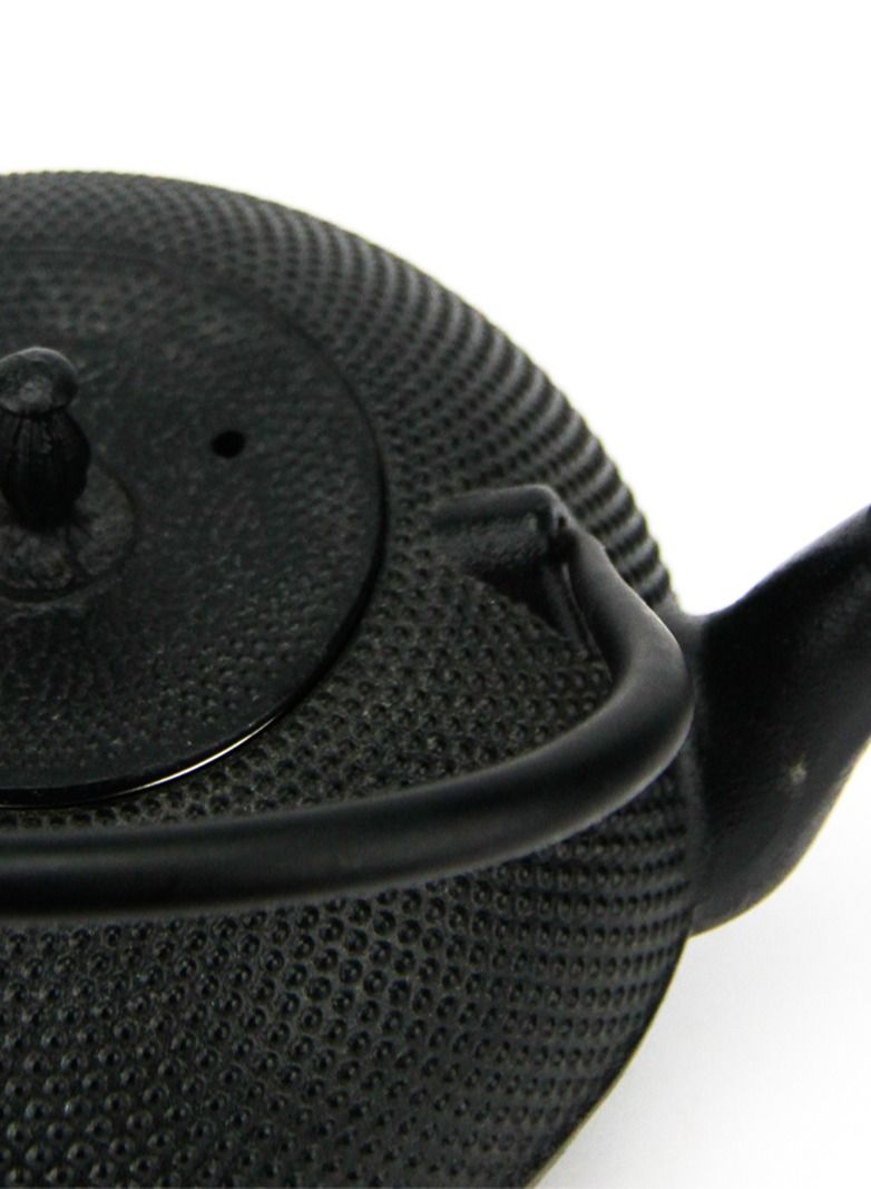 Durable Tetsubin Cast Iron Teapot  Enameled Interior 1.8 Liters Black