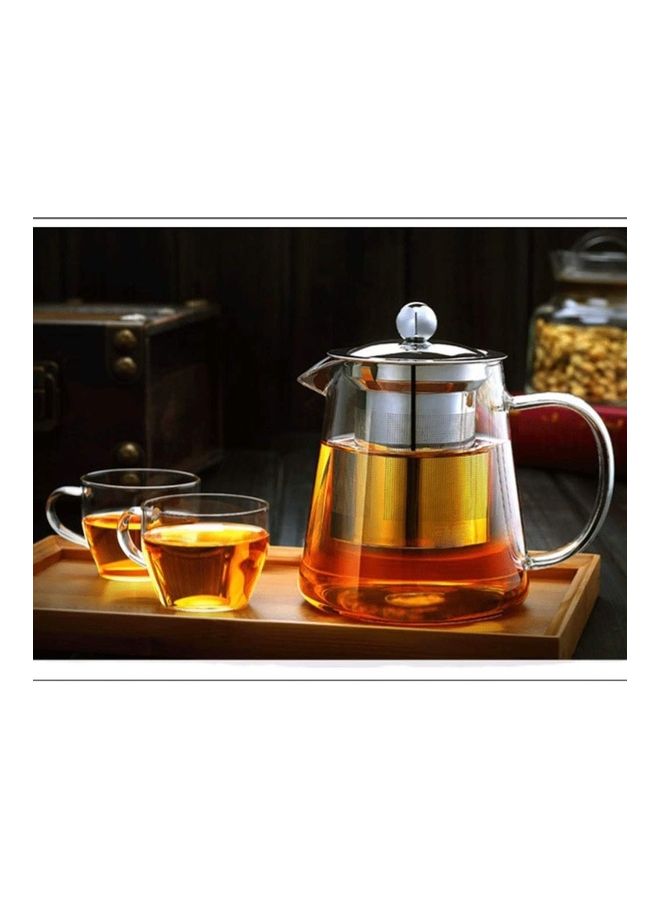 Heat Resistant Glass Teapot Set Clear 600ml