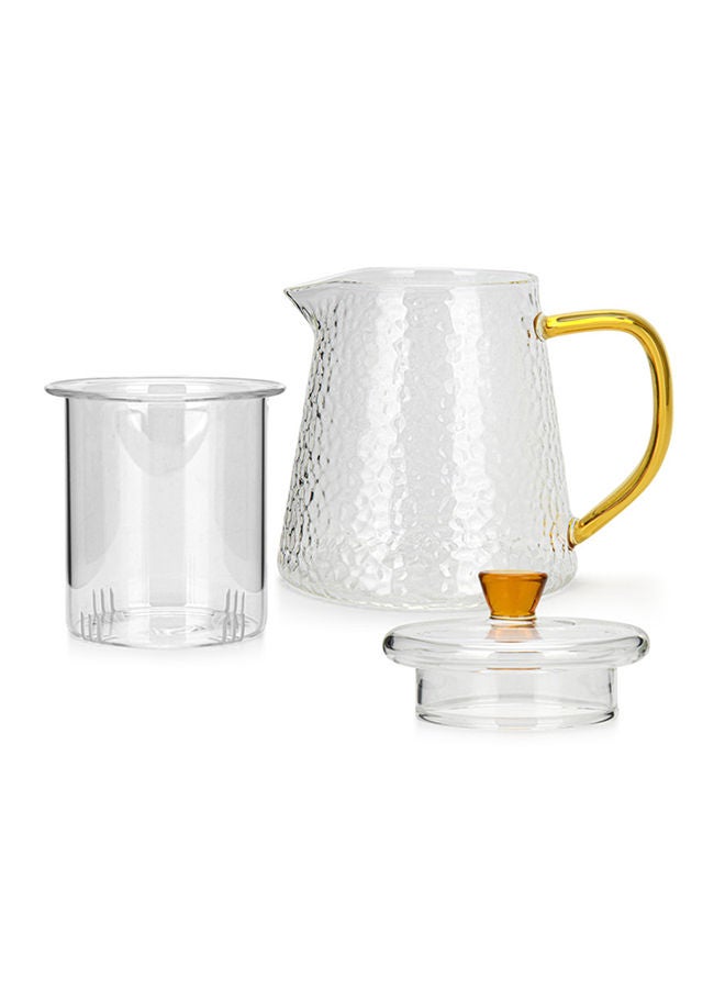 Glass Tea Pot with Glass Filter, Borosilicate Glass Tea Pot Infuser, with Stylish Design, Great For Loose Leaf Tea, Blooming Tea, Tea Bags & Fruit Infused Water 600ml