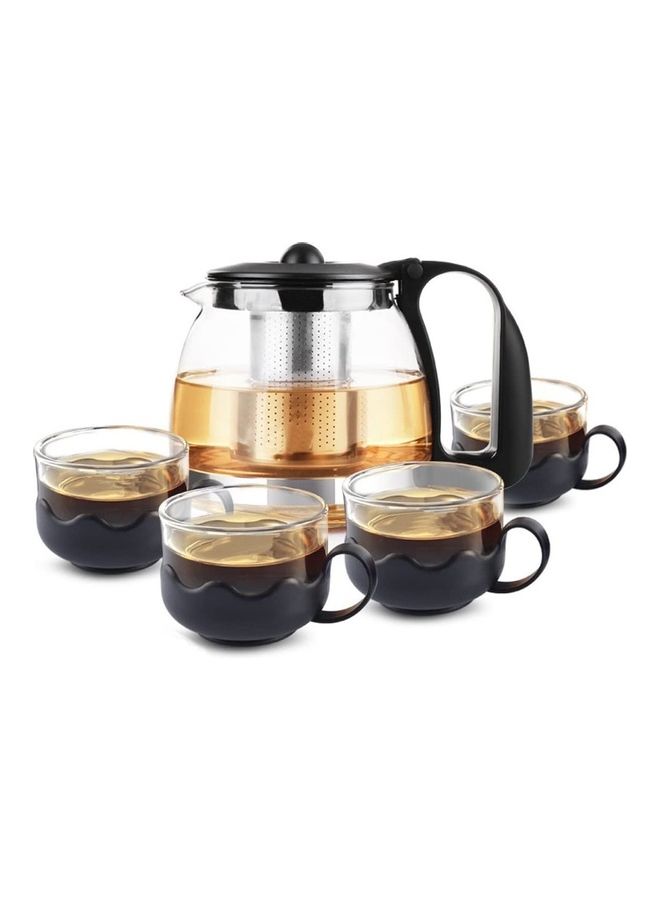 Heat Resistant Glass Tea Set Clear 500ml