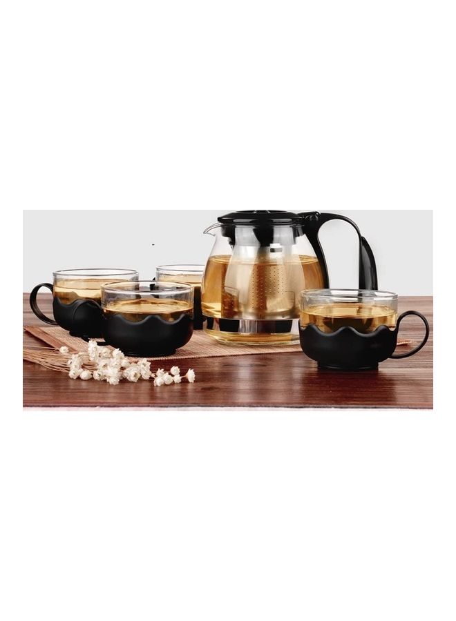 Heat Resistant Glass Tea Set Clear 500ml