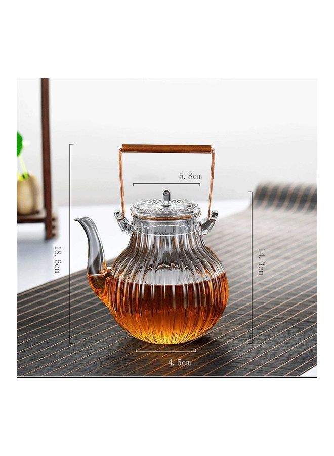 Heat Resistant Glass Teapot Set Clear 750ml