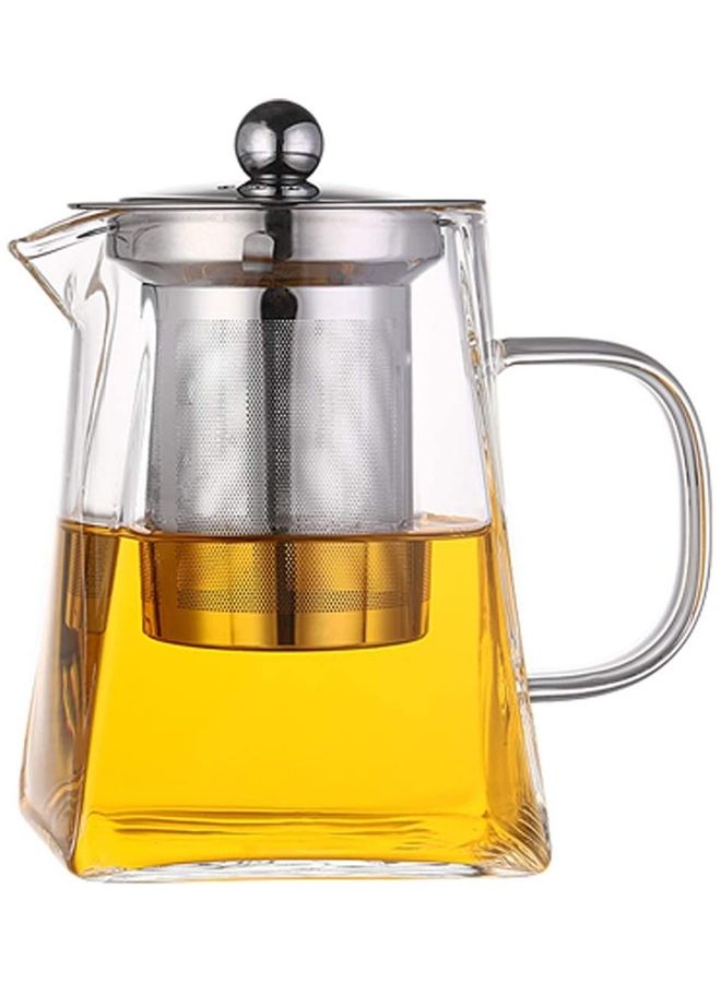 Glass Infuser Teapot Clear/Silver 750ml