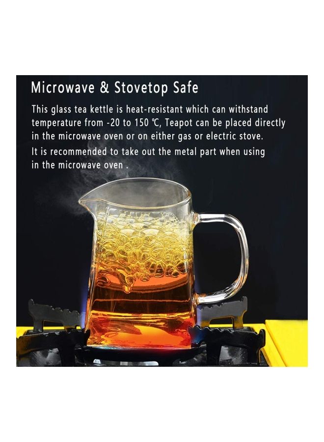 Glass Infuser Teapot Clear/Silver 750ml