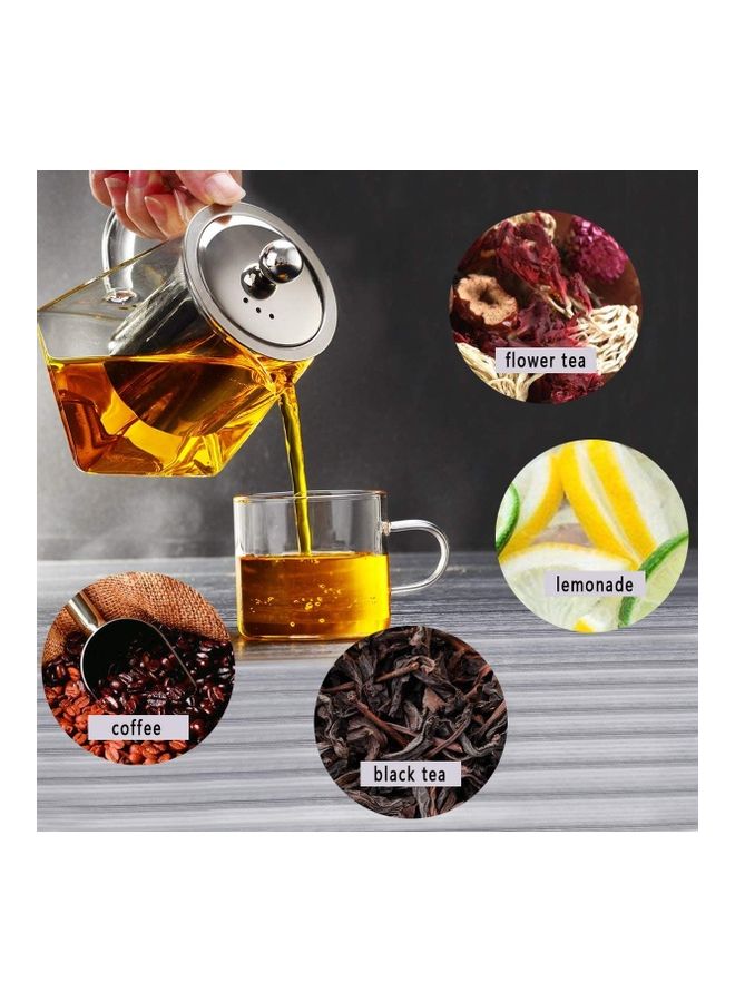 Glass Infuser Teapot Clear/Silver 750ml