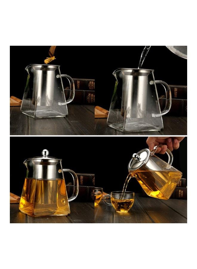 Glass Infuser Teapot With Lid Clear 750ml