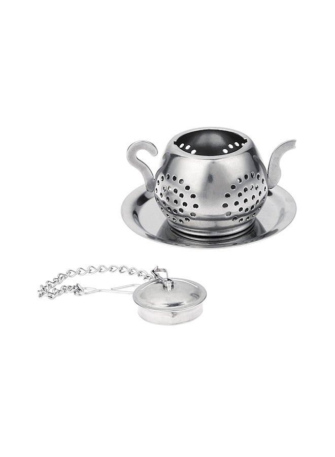 2-Piece Practical Tea-Strainer Set Silver 5.3x3.2cm