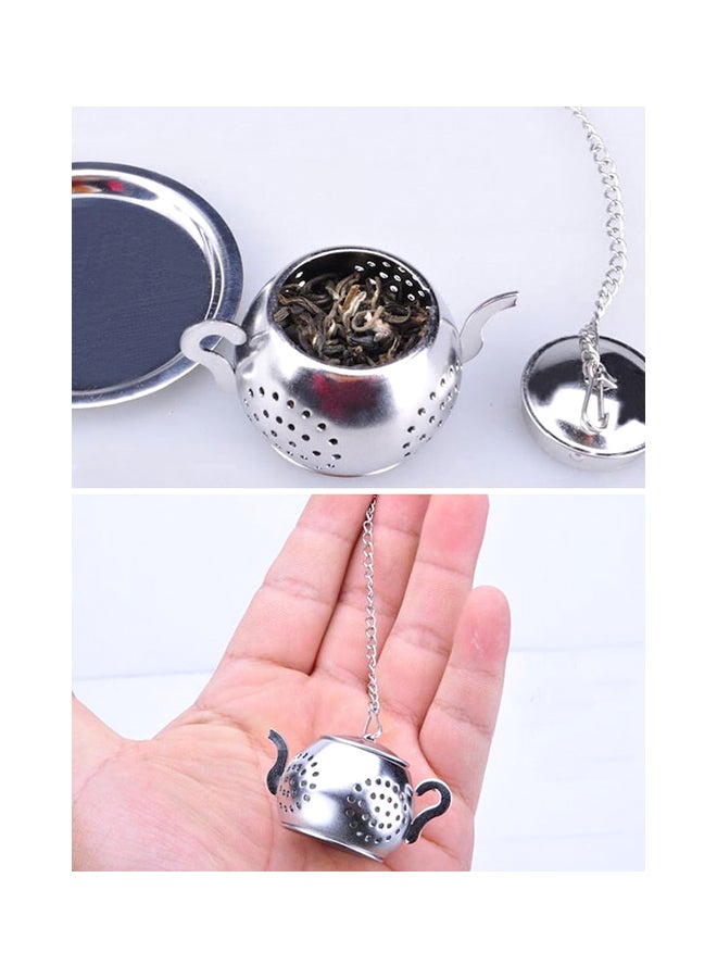2-Piece Practical Tea-Strainer Set Silver 5.3x3.2cm