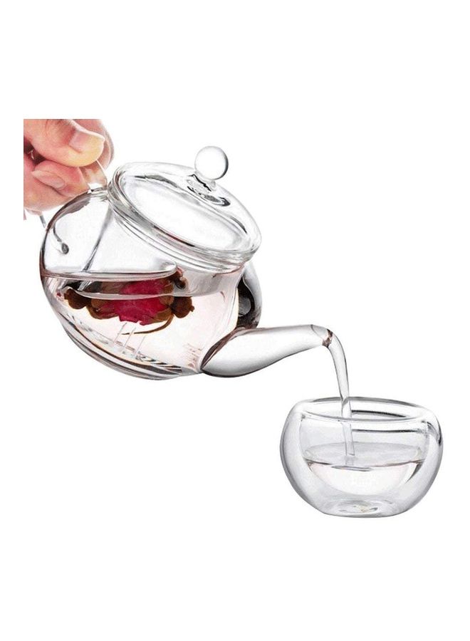 Glass Heat-Resistant Teapot With Filter Clear
