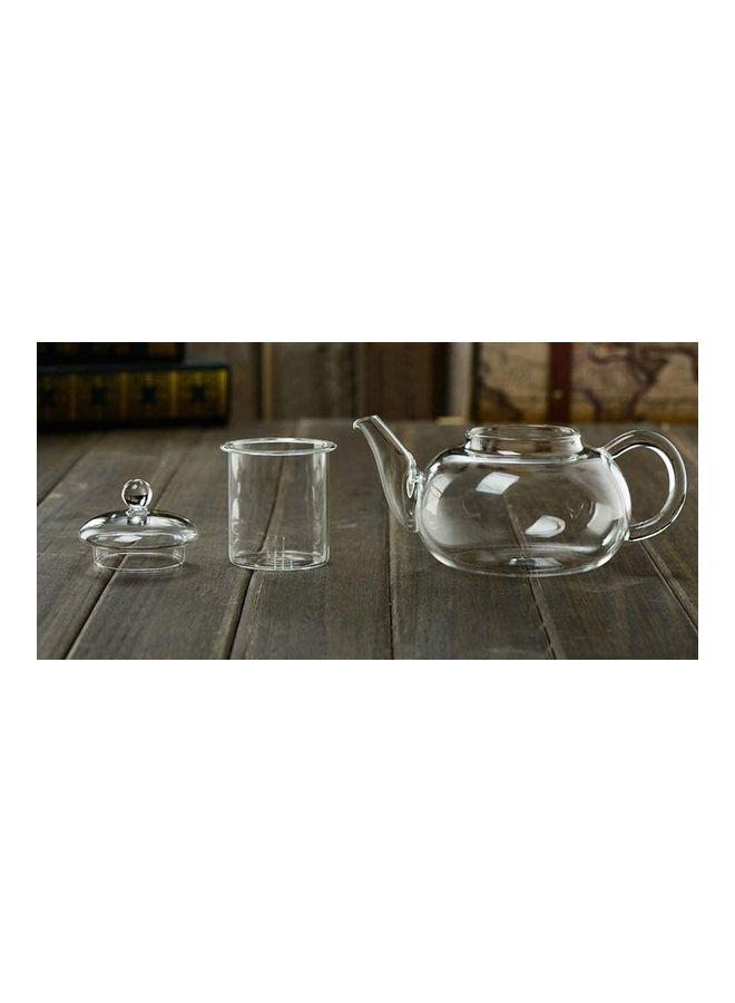 Glass Heat-Resistant Teapot With Filter Clear