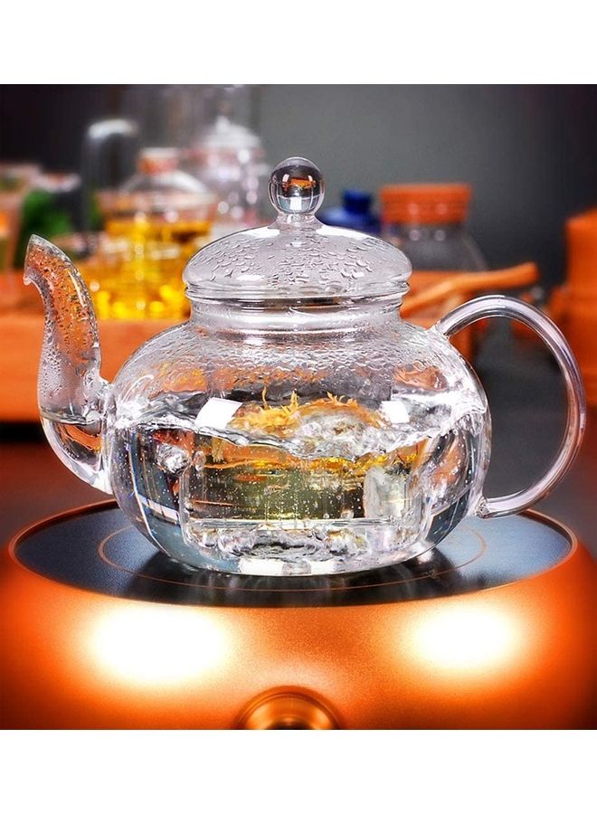 Glass Heat-Resistant Teapot With Filter Clear
