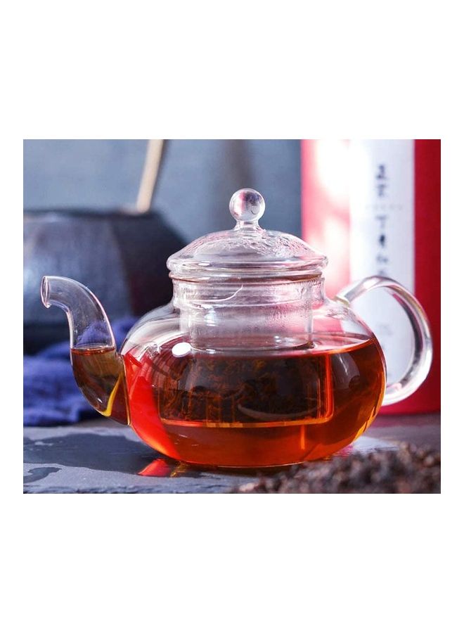 Glass Heat-Resistant Teapot With Filter Clear