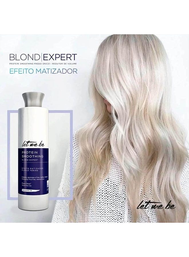 Hair Keratin Treatment for Blond Hair | Brazilian Protein Smoothing | Moisturizing, Frizz Free & Intensive Shine | Effective Keratin Straight Blond Hairs | 1000ml