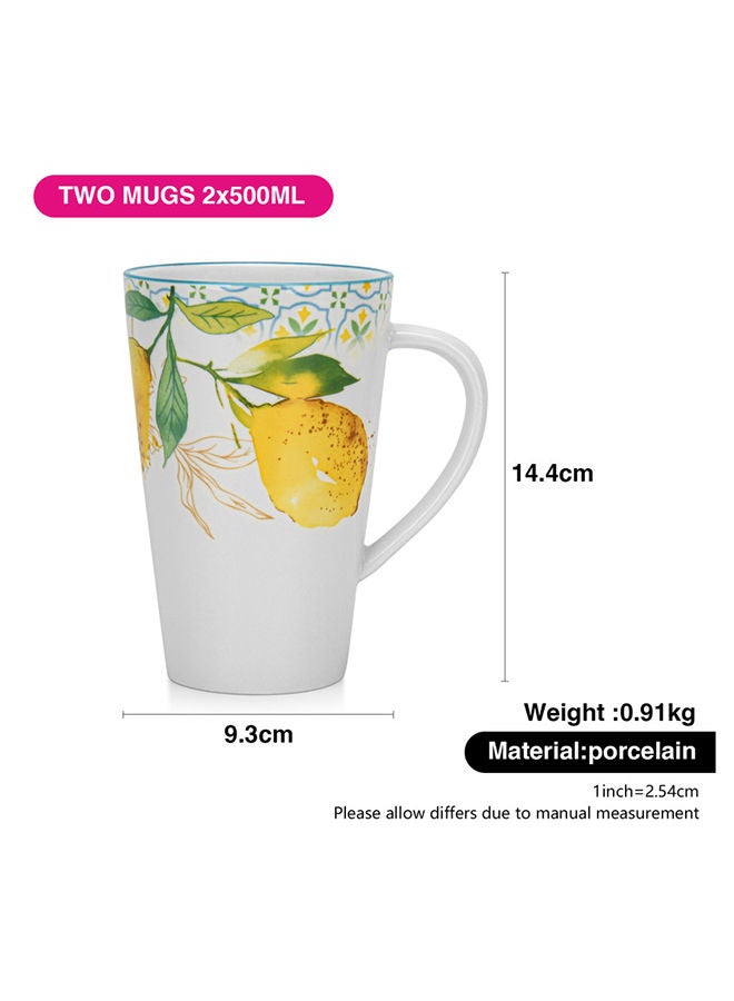 Mugs Set 2pcs/500 ml Capri Porcelain