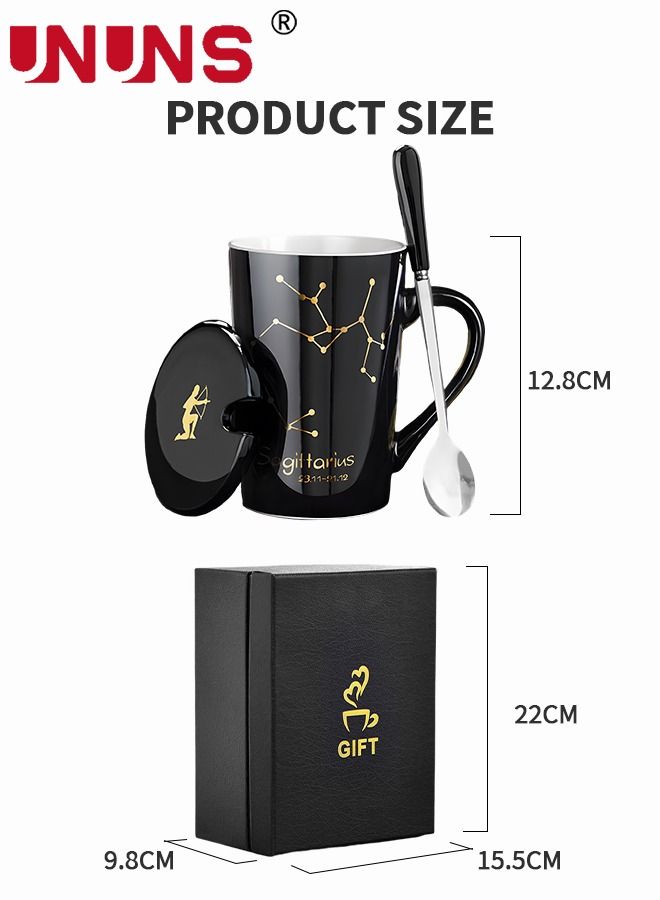 450ML Ceramic Coffee Mug Set- Constellation Drinkware Set Coffee Cups for Birthday Gift - Elegant & Creative Zodiac Tea Cups for Coffee, Tea, Hot Chocolate, Cocoa - Sagittarius