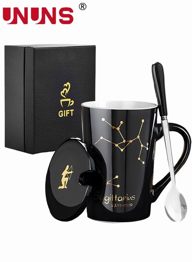 450ML Ceramic Coffee Mug Set- Constellation Drinkware Set Coffee Cups for Birthday Gift - Elegant & Creative Zodiac Tea Cups for Coffee, Tea, Hot Chocolate, Cocoa - Sagittarius