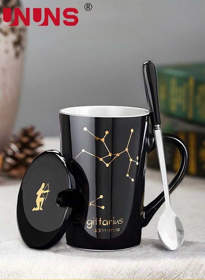 450ML Ceramic Coffee Mug Set- Constellation Drinkware Set Coffee Cups for Birthday Gift - Elegant & Creative Zodiac Tea Cups for Coffee, Tea, Hot Chocolate, Cocoa - Sagittarius