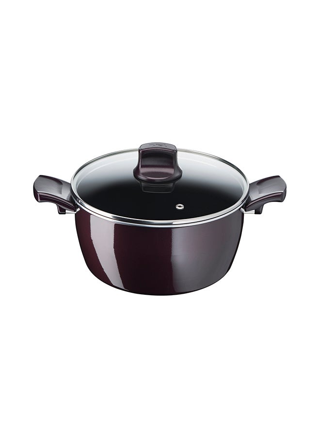 9-Piece Aluminium Non-Stick Coating G6 Resist Intense Cookware Set Black 26cm