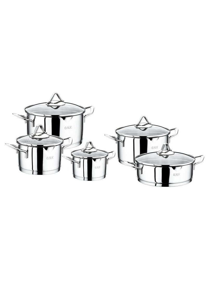 10PCS STAINLESS STEEL COOKWARE SET- MADE IN TURKEY