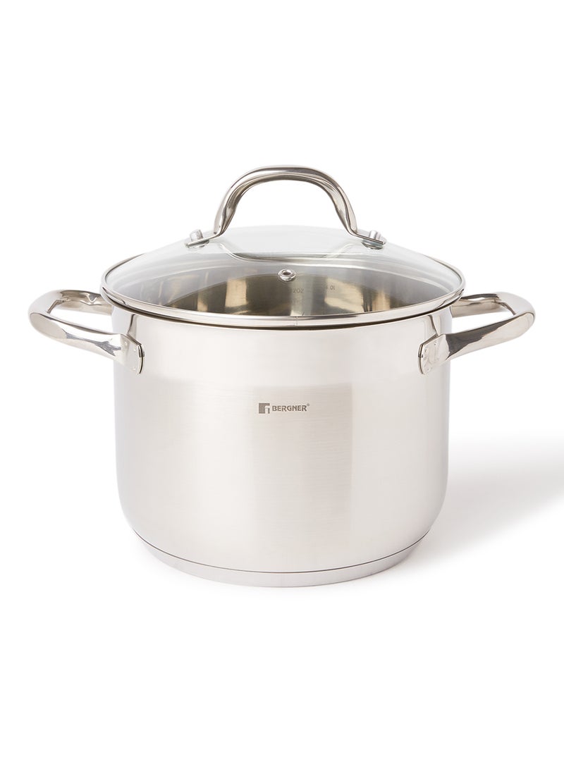 9-Piece Gourmet Cookware Set Silver/Black Non-stick Fry Pan 1x24, Casserole With Lid 1x24, Casserole With Lid 1x20, Casserole With Lid 1x24, Stock Pot With Lid 1x20cm