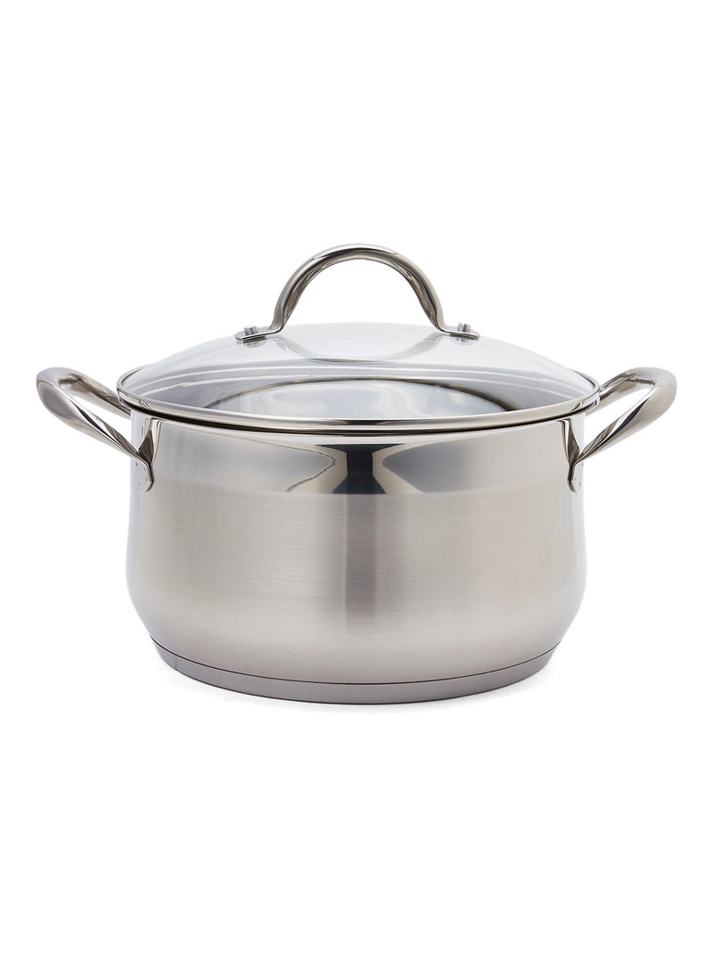 7-Piece  Induction Cookware Set Stainless Steel Silver