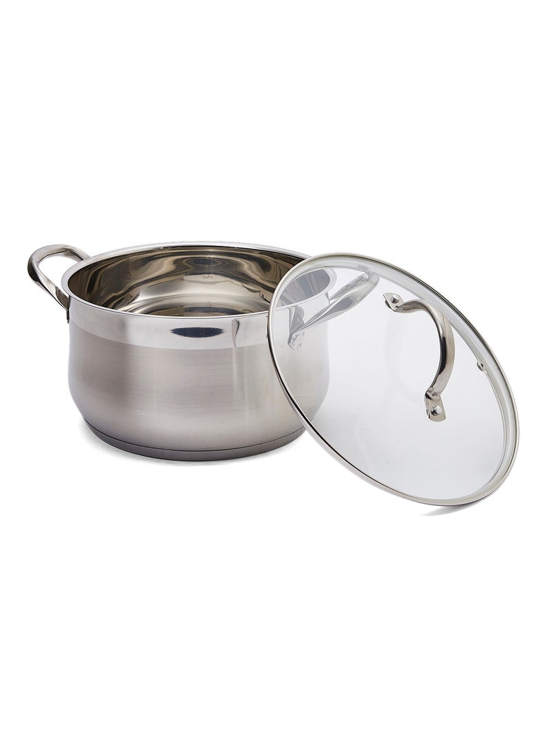 7-Piece  Induction Cookware Set Stainless Steel Silver
